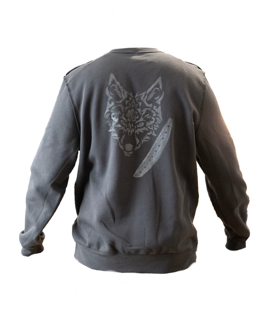 New Arrival - Moonlit Guardian Unisex Sweater – Hand-Painted Back Side Design