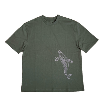 New Arrival - Oversized Ocean Symphony Unisex 100% Cotton Tee – Hand-Painted Fish Design - 3D Touch